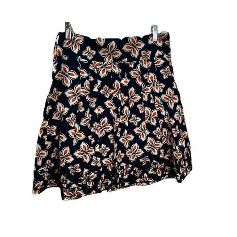 Ann Taylor‎ Navy and Orange Floral Skirt Size 0